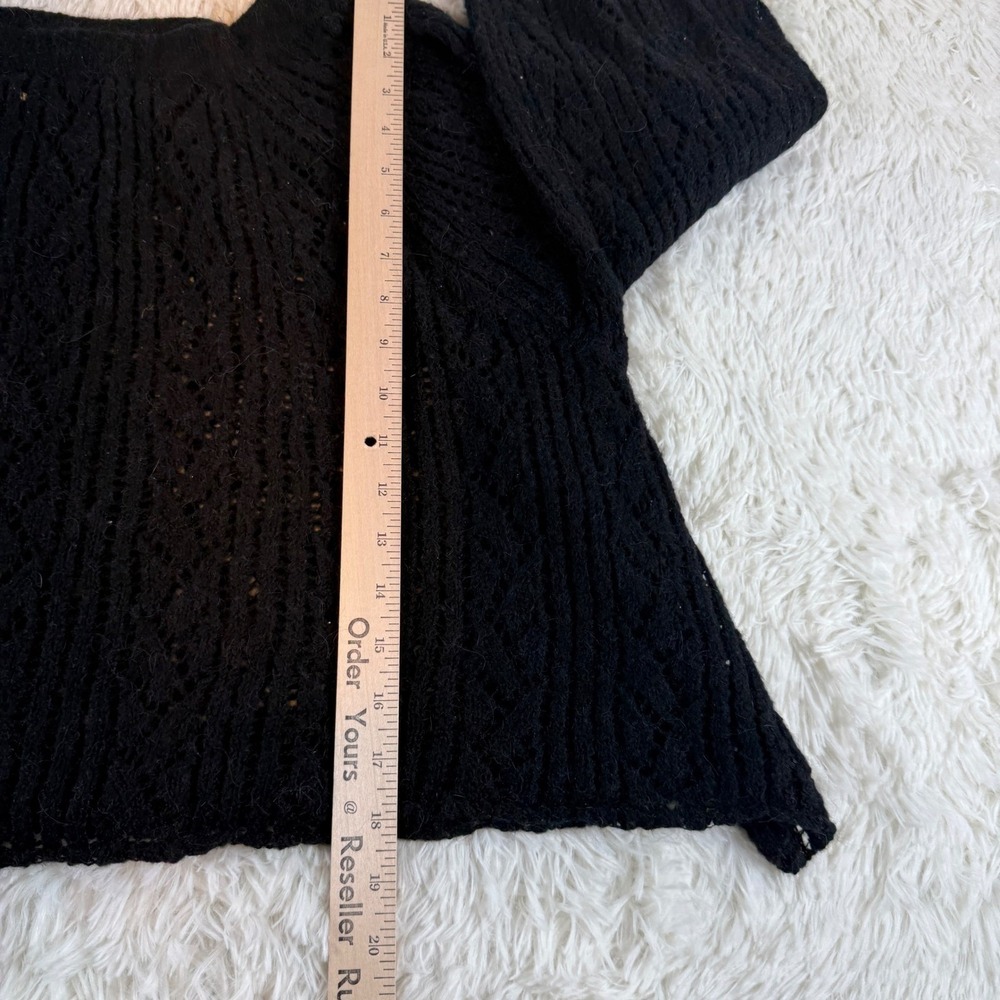 Free‎ People Lights Will Shine Pullover Black Crochet Knit Sweater Small Boho - Picture 8 of 12